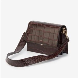 JW Pei brown croc embossed handbag